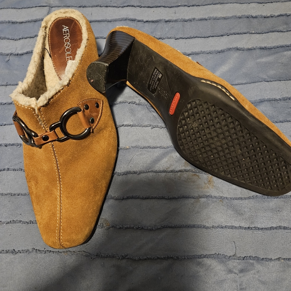 AEROSOLES Brown Suede Slip-Ons